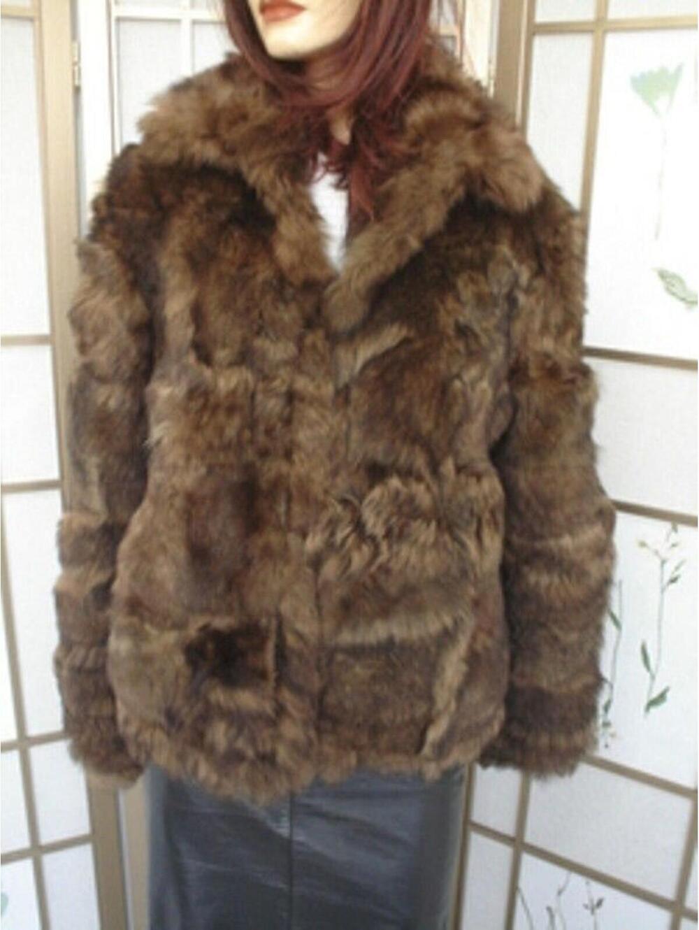 *~BRAND NEW BROWN LAMB SHEEP FUR JACKET COAT WOMEN WOMAN SIZE 4-6 PETITE